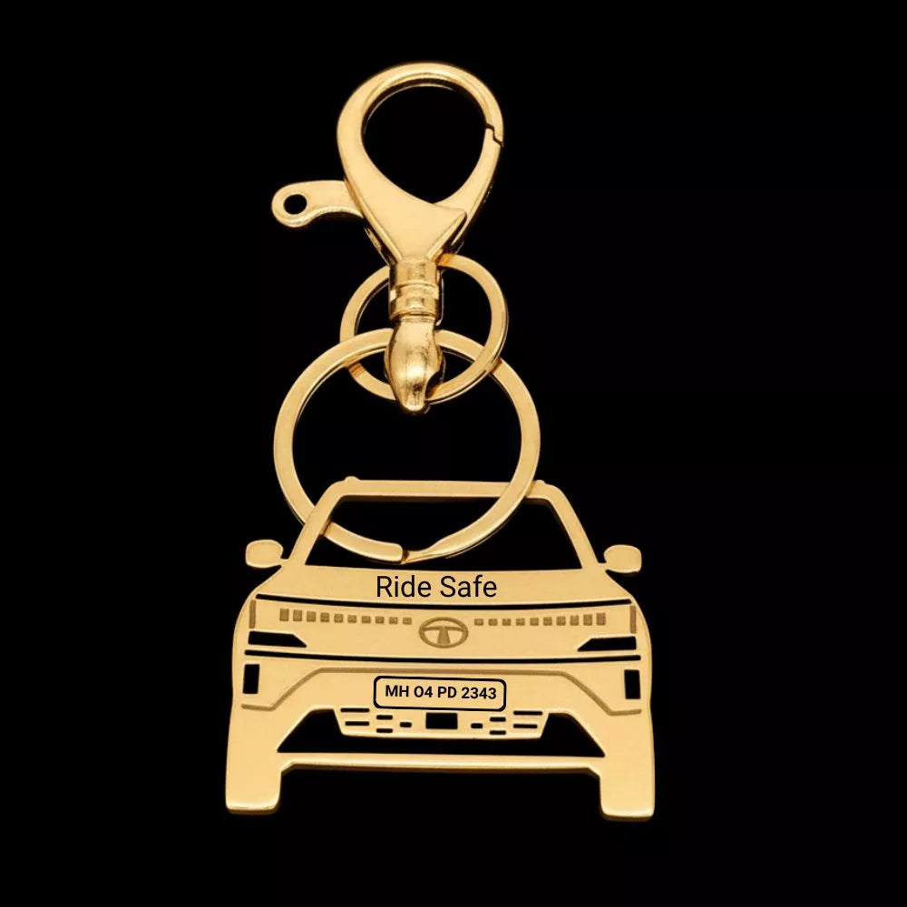 Personalised Tata Sierra number plate keychain special gift for new car owner