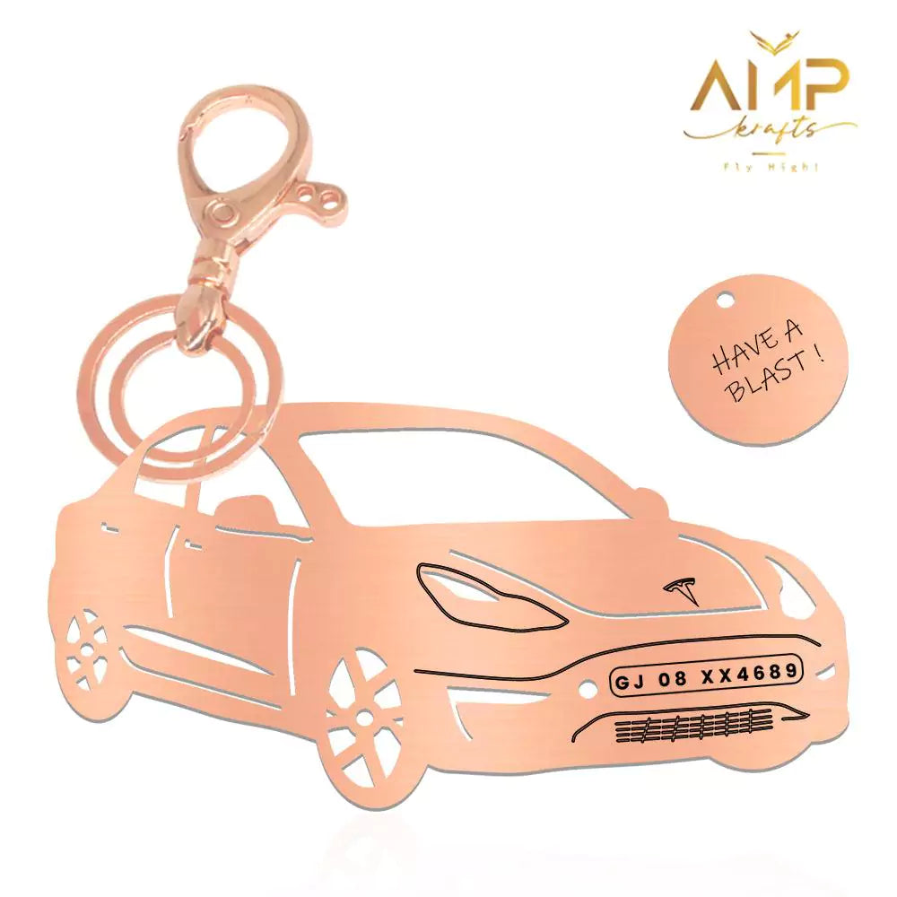 Tesla Model 3 metal key holder, sleek keepsake with emotional value