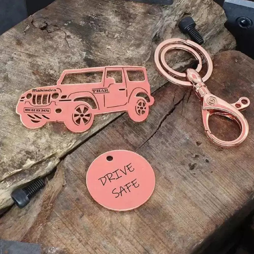 Durable Thar car keychain for daily use
