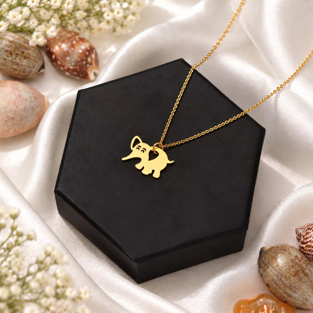 Tiny Elephant Love Pendant Necklace