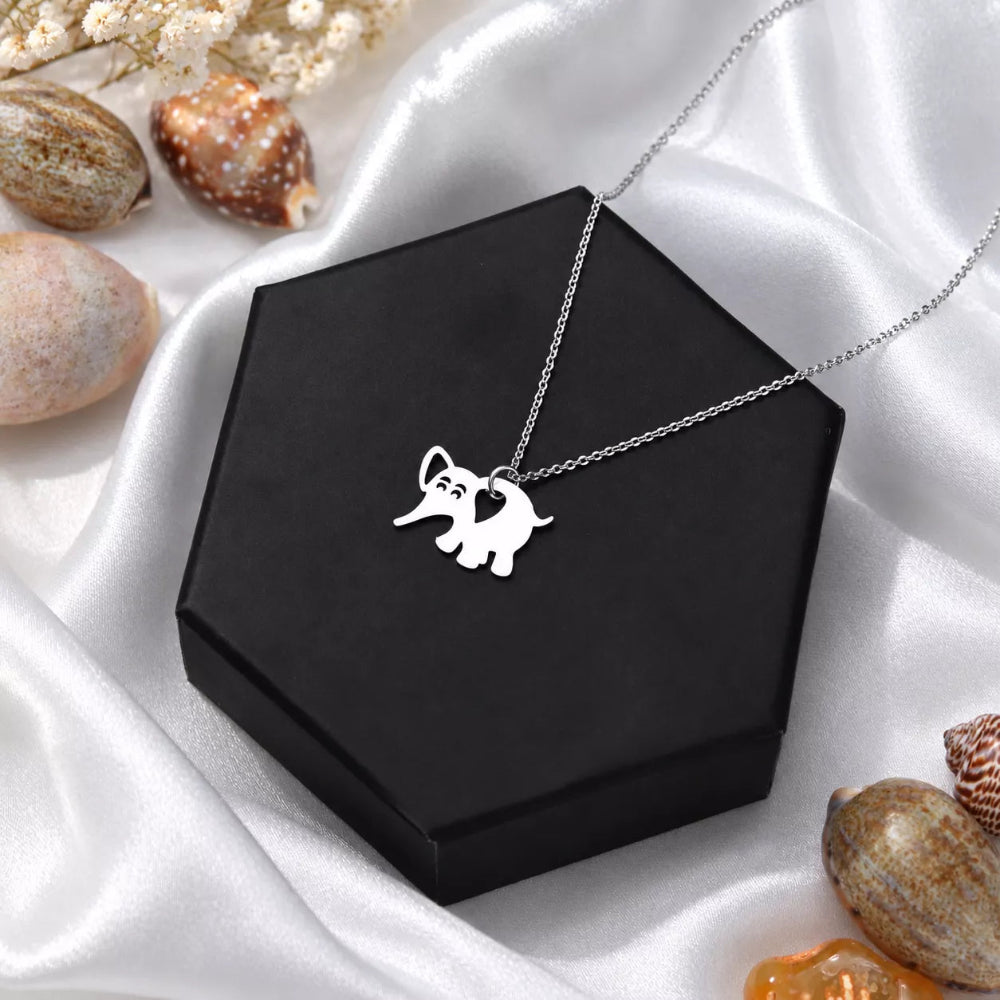 Tiny Elephant Love Pendant Necklace