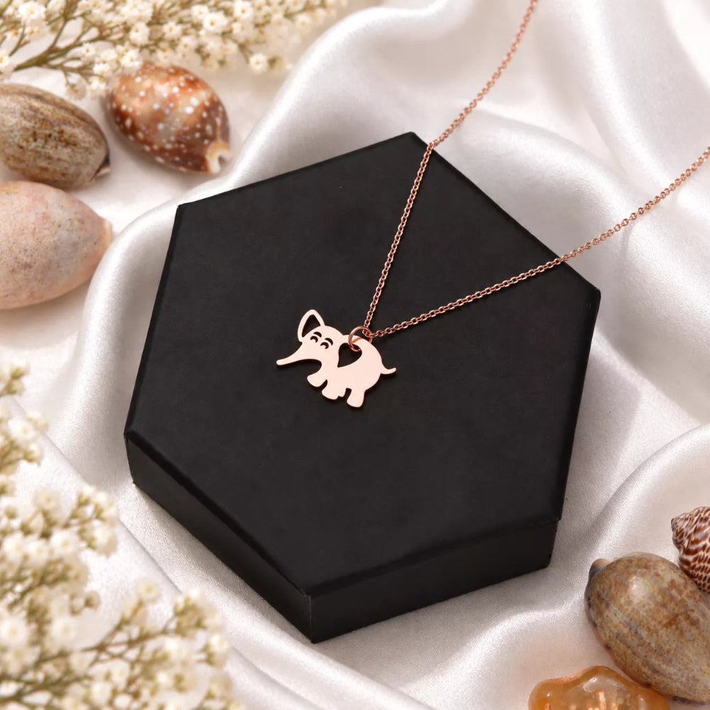 Tiny Elephant Love Pendant Necklace