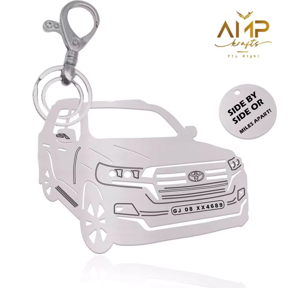 Rose gold LC200 keyring premium customized gift for Toyota owners