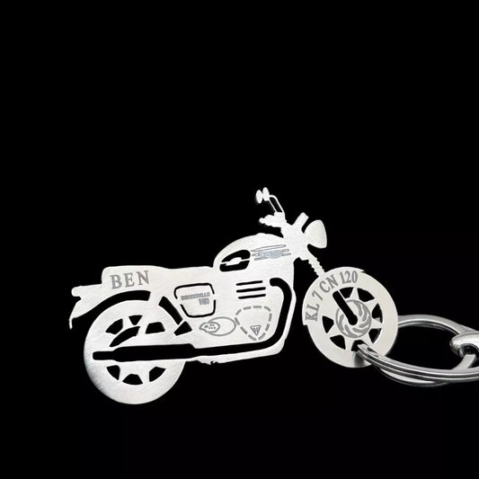classic motorcycle charm Bonneville T120 custom metal keyring