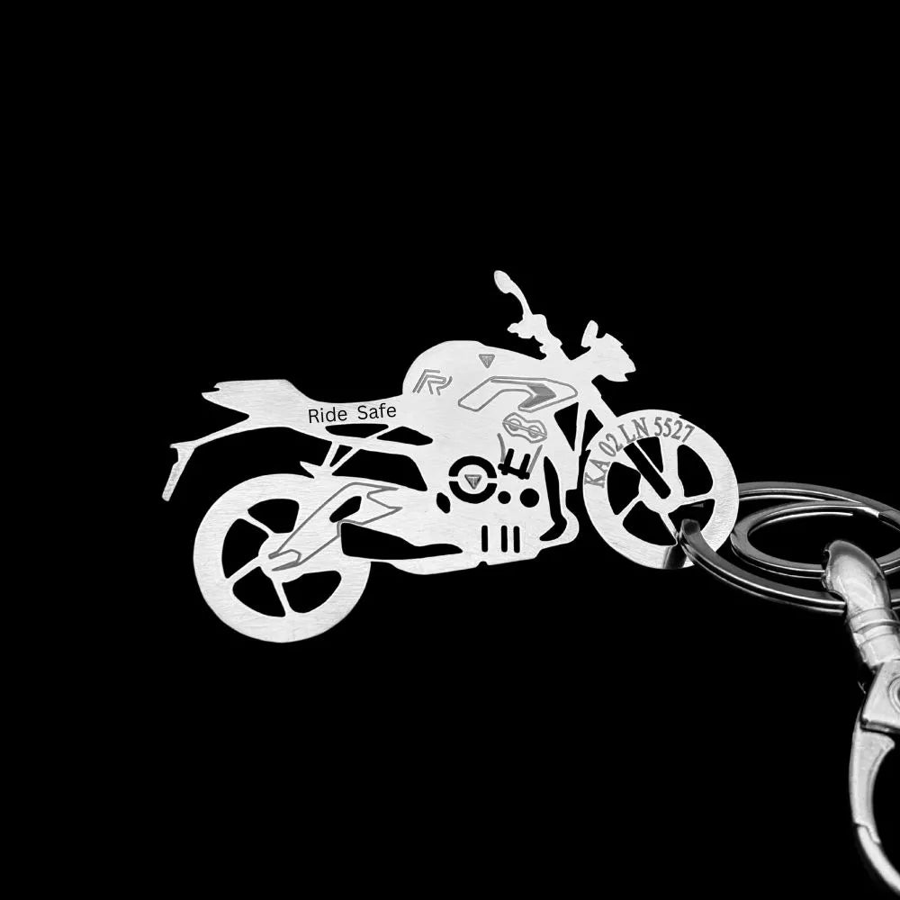 Premium gift packaging for Triumph Street Triple 765 personalized keychain, ideal gift for motorcycle enthusiasts