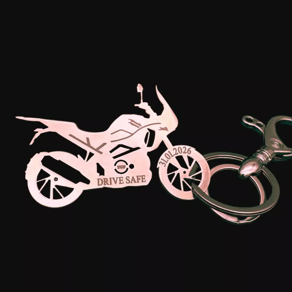 TVS Apache RTX engraved keychain personalised rider accessory