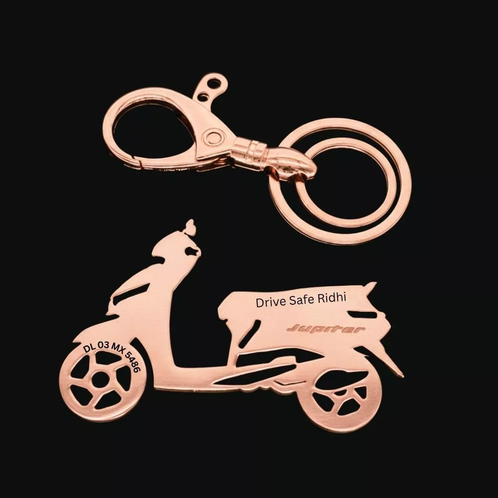 custom Jupiter 110 keychain with laser engraved details