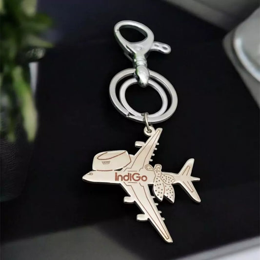Personalized airplane keychain for air hostess with custom name engraving