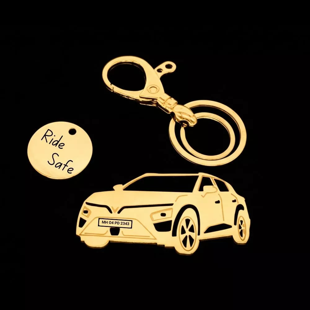 Clean and minimal VinFast keychain with custom engraving made for everyday use