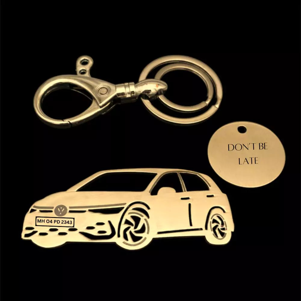 Volkswagen Golf GTI car keychain polished metal accessory
