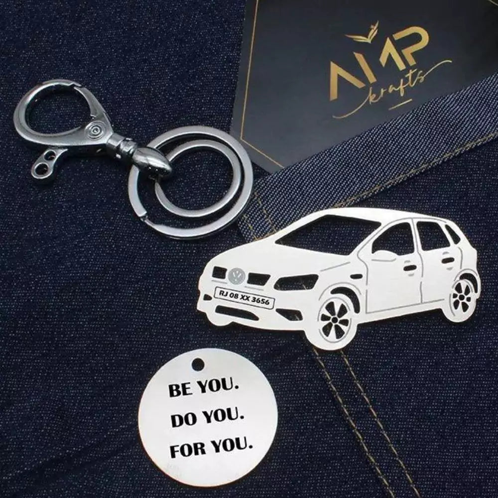 Personalized VW Polo keychain, made for special moments