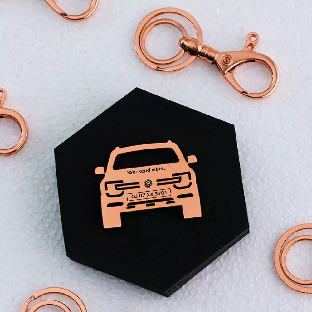 Premium metal keychain for VW Taigun, modern gifting choice