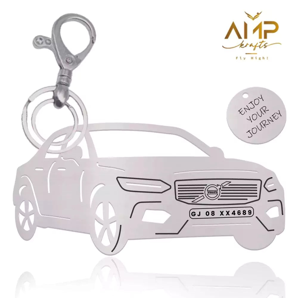 Luxury gold Volvo S90 keychain for brother car owner.