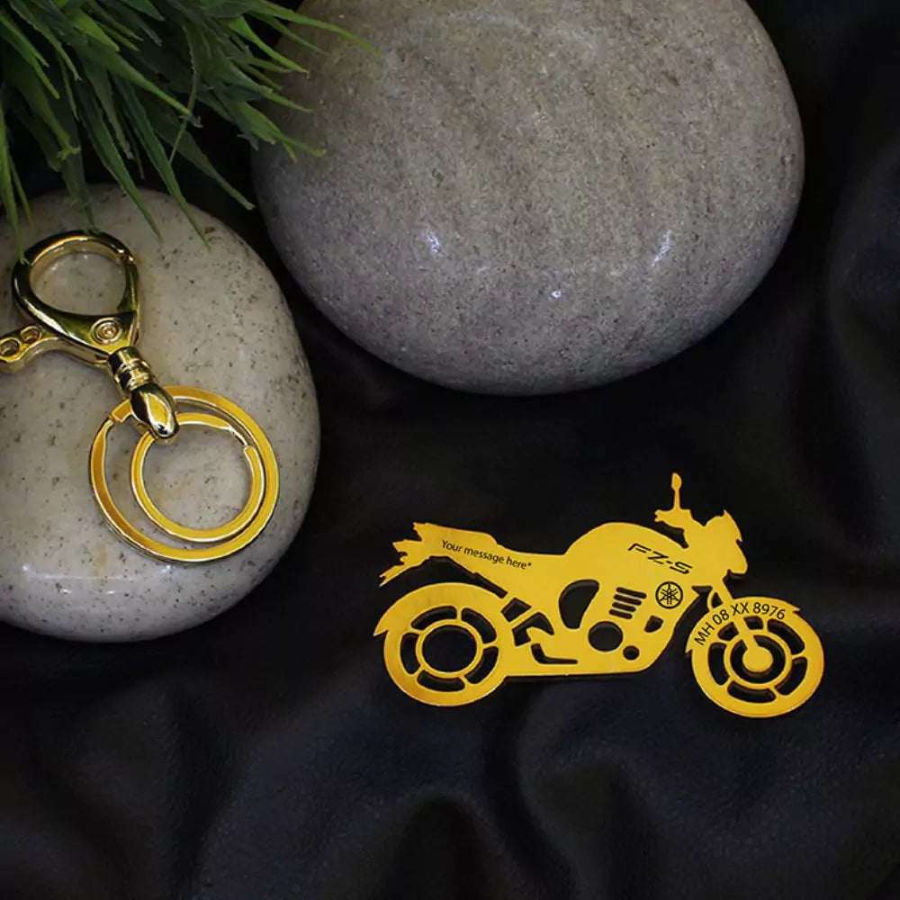Name engraved bike key accessory for Yamaha FZ-S