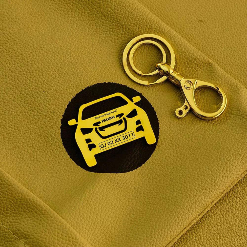 Premium metal keychain for Isuzu D-Max, strong everyday accessory