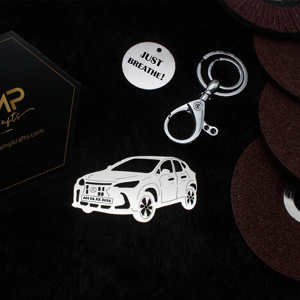 Personalized Lexus NX 2022 keychain with custom name engraving