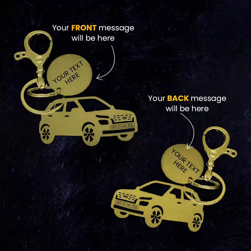 Personalised Custom Name Number Plate Message Keychain India - Ampkrafts