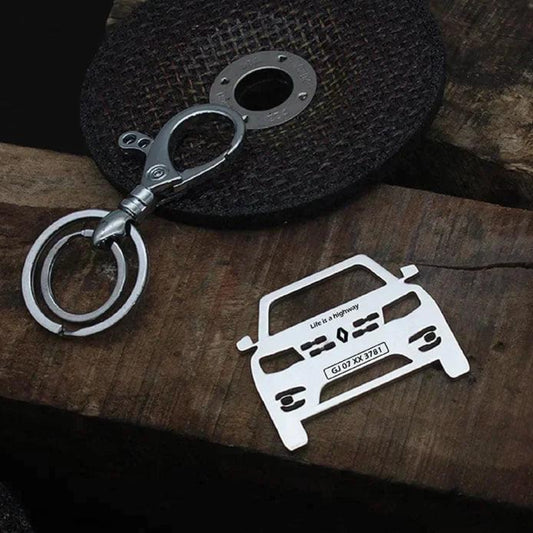 Personalised Name and number Plate | Renault Kwid Climber Keychain