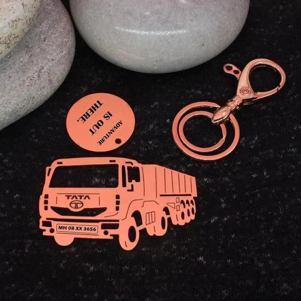 Personalized keychain for  Tata 4018 Truck Siew view Keychain