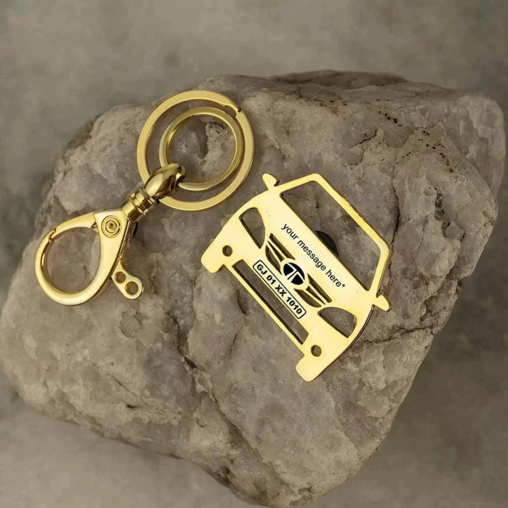 Anniversary gift for couples, Tata Indigo personalized car keychain