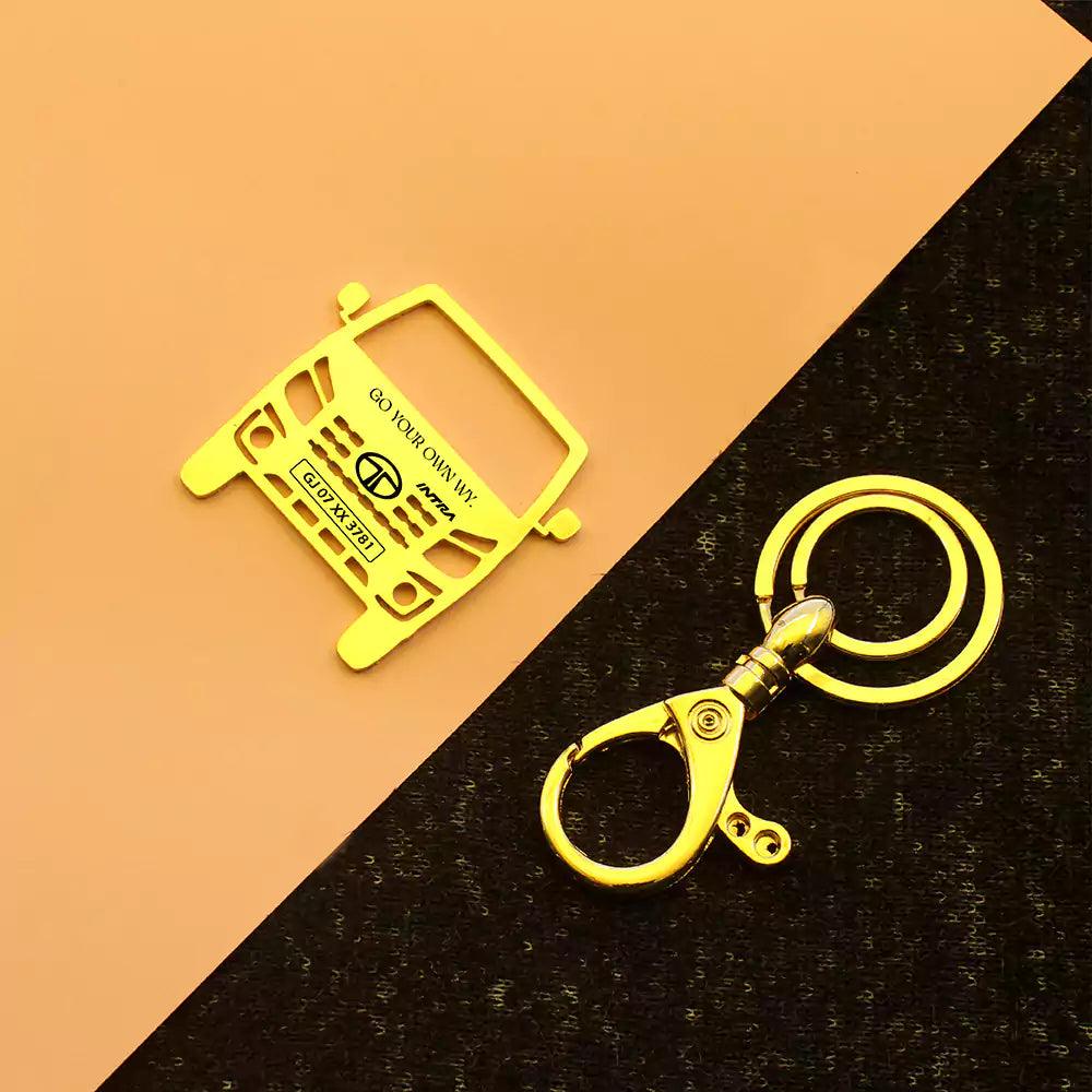 Birthday gift for Tata Intra V10 owner, customized metal keychain