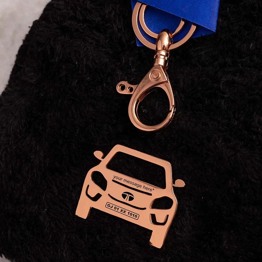 Anniversary gift for couples, Tata Nexon personalized car keychain