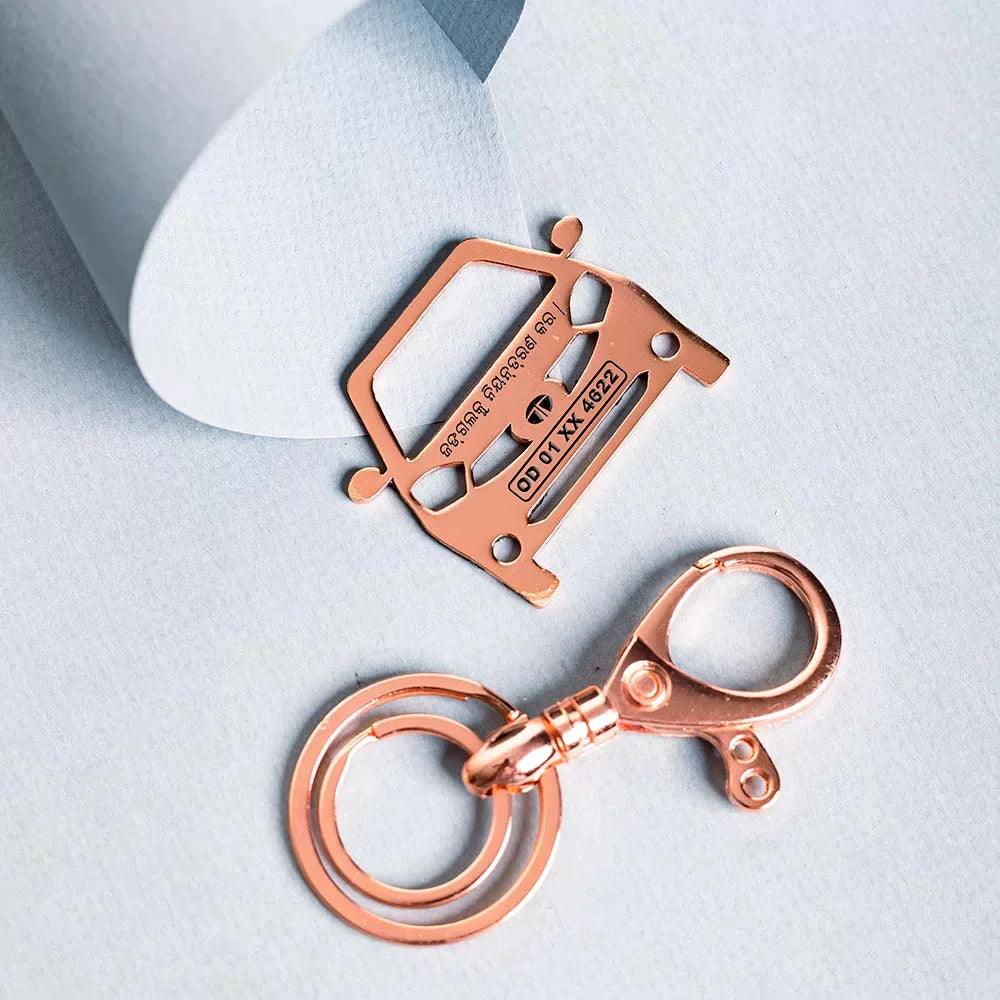 Thoughtful birthday gift for Tata Tiago owner, personalized metal keychain