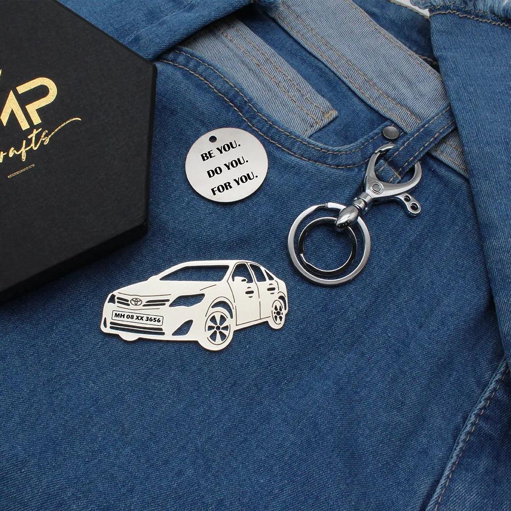 Premium stainless steel SS304 keychain close-up