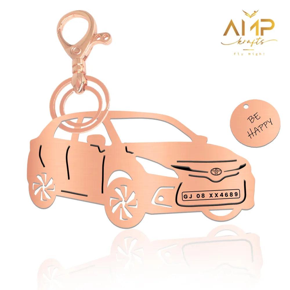 Premium stainless steel Toyota Glanza keychain