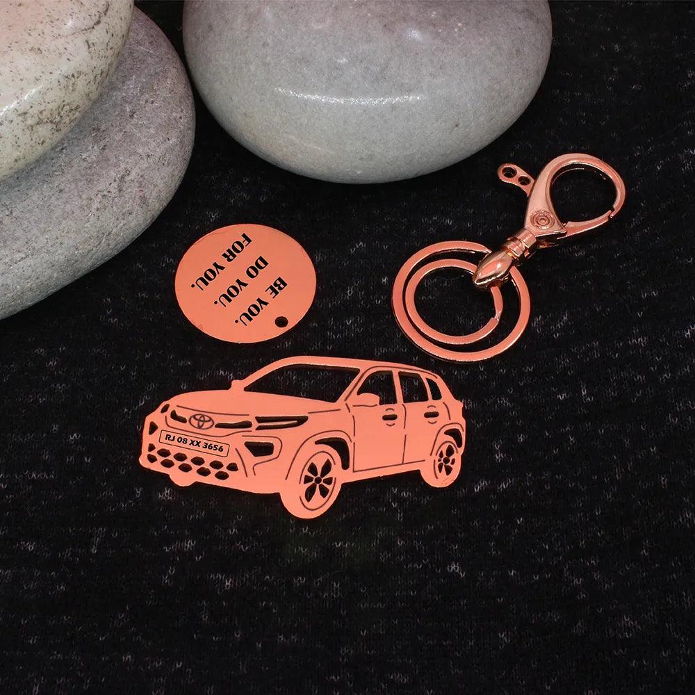 Toyota Urban Cruiser Hyryder silver personalized keychain
