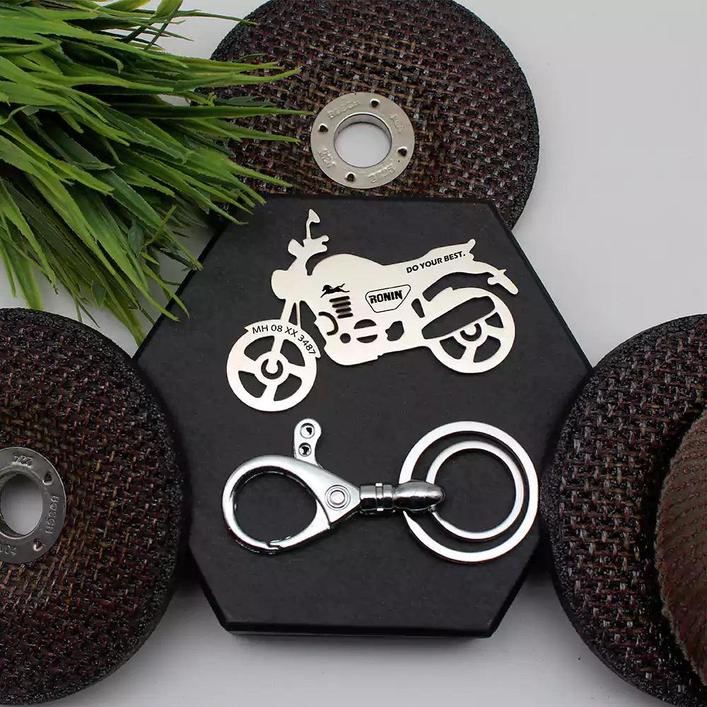 Personalized TVS Ronin keychain with custom name engraving