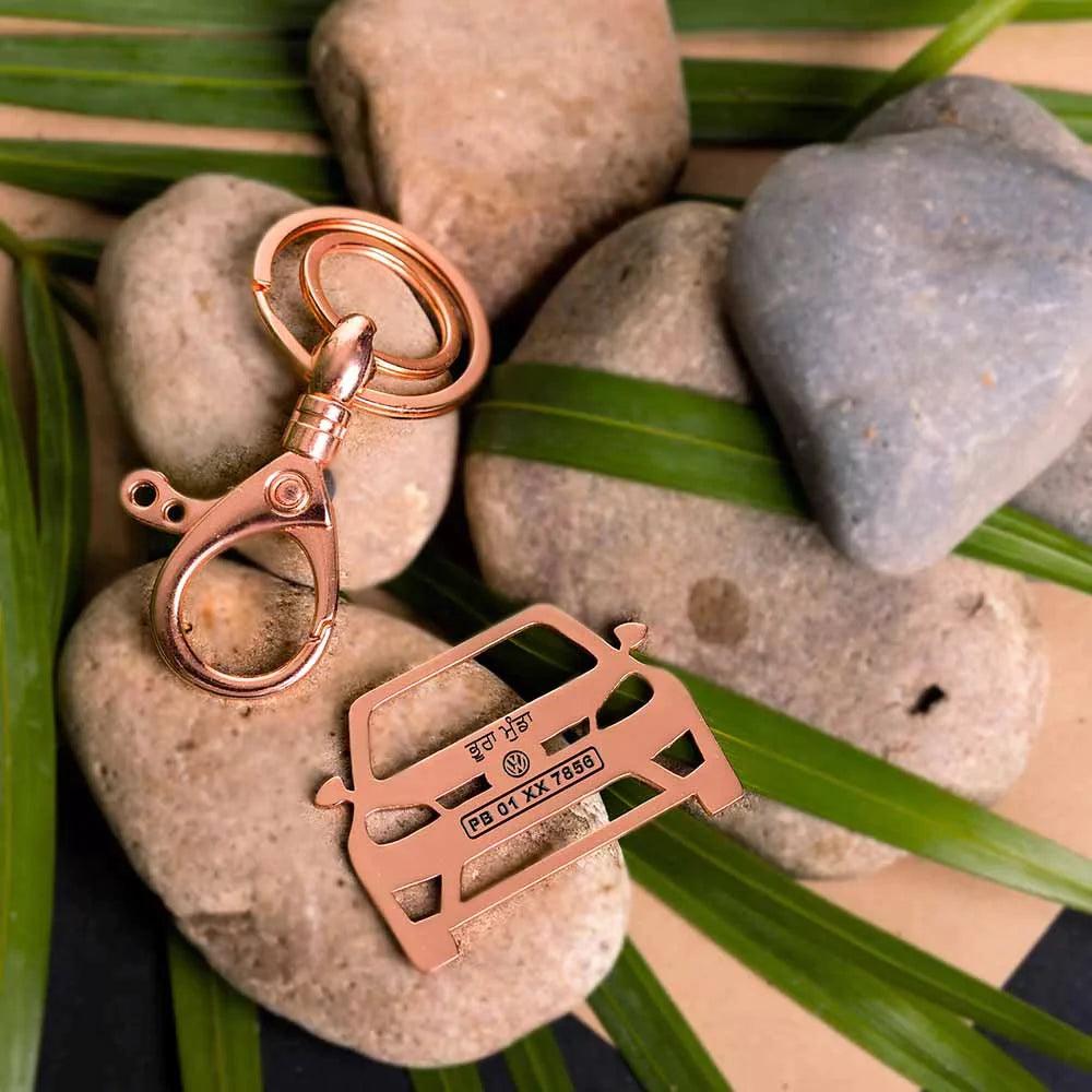 Custom metal keychain for VW Ameo, elegant daily accessory