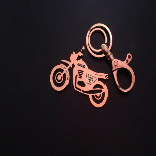 Personalized Yezdi Scrambler 2022 keychain with custom name engraving